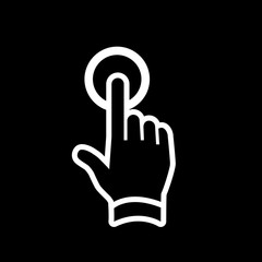 hand gesture icon tap with one finger