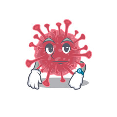 Coronavirus disease on waiting gesture mascot design style