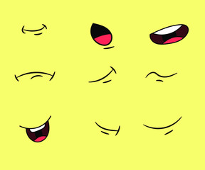 Mouth character set free vector