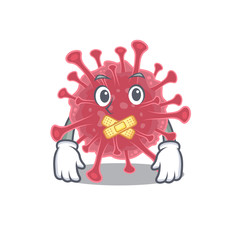 Coronavirus disease mascot cartoon character design with silent gesture