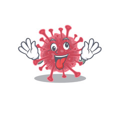 A picture of crazy face coronavirus disease mascot design style