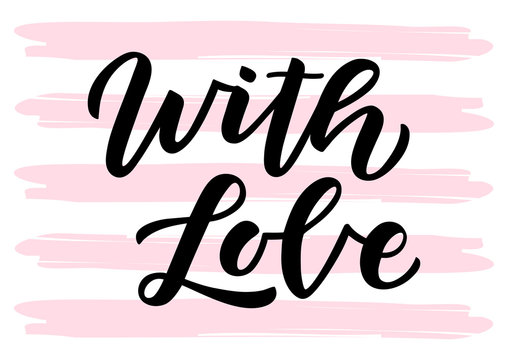 With love hand drawn lettering