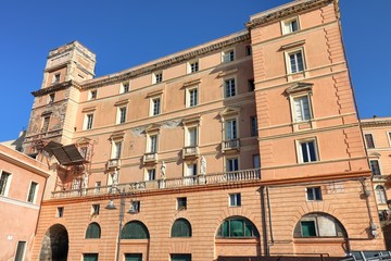 Facade of Palazzo Boyl, Cagliari, Sardinia, Italy