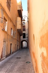 Obraz premium Via del Fossario, characteristic street of the Castello district in Cagliari. Sardinia, Italy