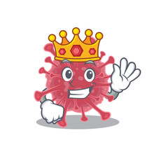 The Royal King of coronavirus disease cartoon character design with crown