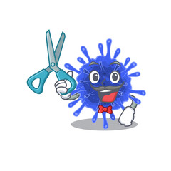 Cool Barber bacteria coronavirus mascot design style