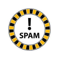 spam sign on white background
