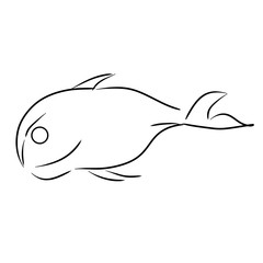 Illustration of a cartoon whale fish isolated on white background