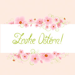 Obraz na płótnie Canvas Spring Easter banner from pink cherry blossoms.