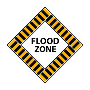flood zone sign on white background