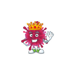 A dazzling of amoeba coronaviruses stylized of King on cartoon mascot design