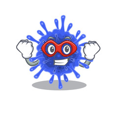 A picture of bacteria coronavirus in a Super hero cartoon character