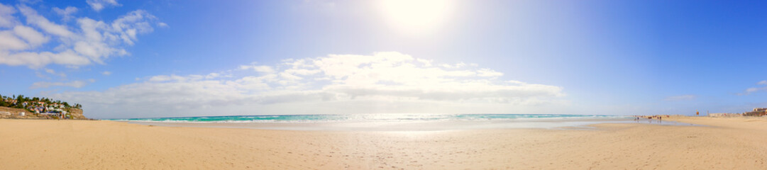 Panorama of the sandy beach on the Canary Islands