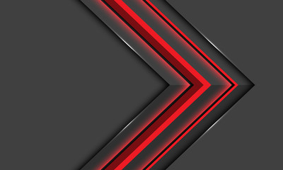 Abstract red light arrow direction on dark design modern luxury futuristic background vector illustration.