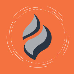 Fire flame icon flat design
