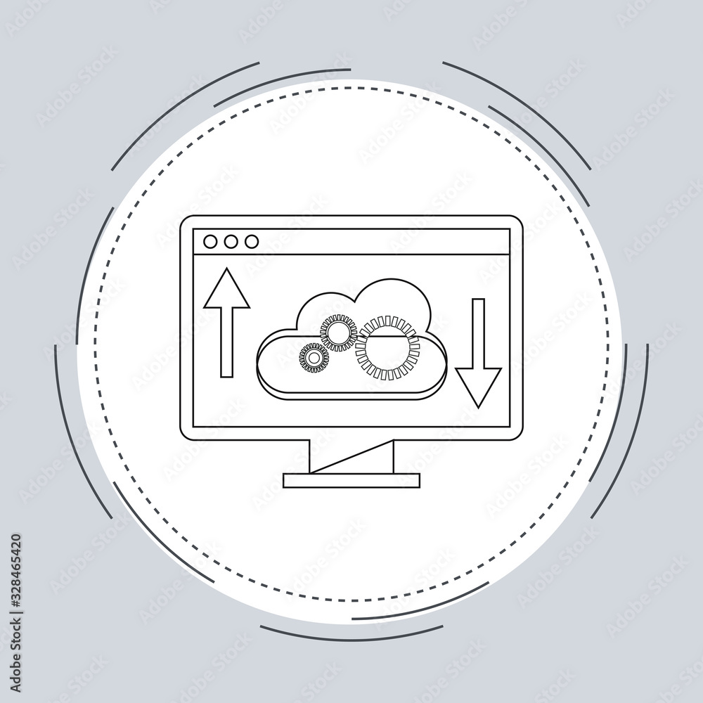 Poster cloud computing concepts flat design