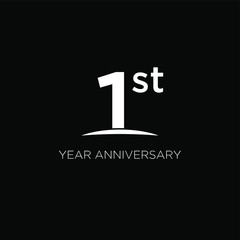 black anniversary letter logo icon design with ribbon banner with dark background