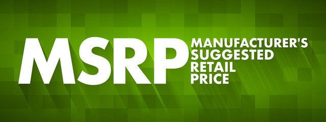 MSRP - Manufacturer's Suggested Retail Price acronym, business concept background