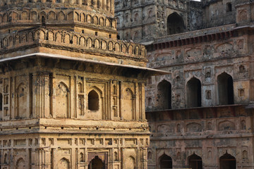 Fototapeta premium View of royal cenotaphs (Chhatris) of Orchha, Madhya Pradesh, India.