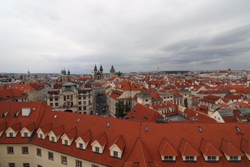 Naklejka na ściany i meble Czechia Prague city roof view