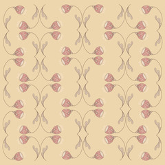 Seamless vector pattern.Fantasy flowers.Natural wallpaper, floral decoration, illustration. Home decor.Spring flowers.Can be used for printing,wrapping paper, poster,wallpaper, greetings and textiles.