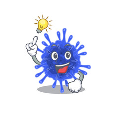 Have an idea gesture of bacteria coronavirus mascot character design