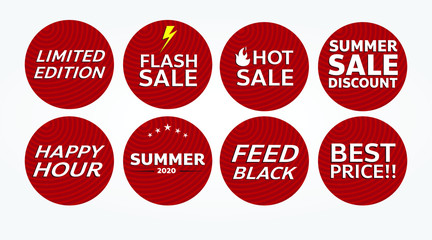 red banner promotion tag design for marketing