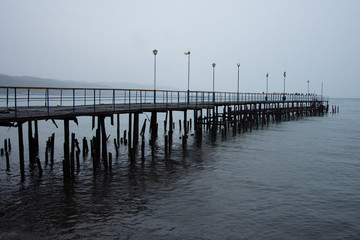Old pier at the sea.
