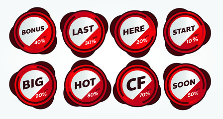 red banner promotion tag design for marketing