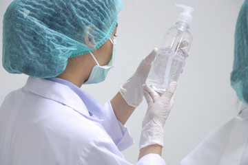 Manufacture filling Hand Gel in Laboratory control room