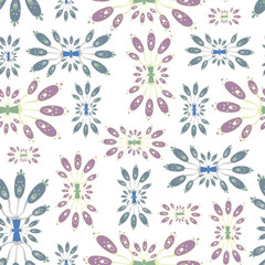 Fototapeta premium Seamless vector pattern.Fantasy flowers.Natural wallpaper, floral decoration, illustration. Home decor.Spring flowers.Can be used for printing,wrapping paper, poster,wallpaper, greetings and textiles.