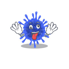 A picture of crazy face bacteria coronavirus mascot design style
