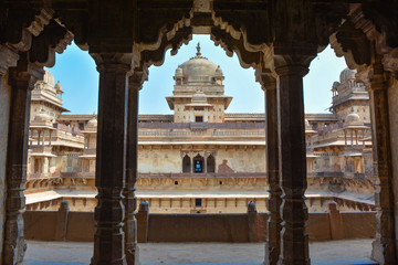 Jahangir Mahal (Orchha Fort) in Orchha, Madhya Pradesh, India.