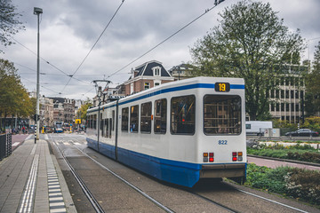 Tram of Amsterdam city