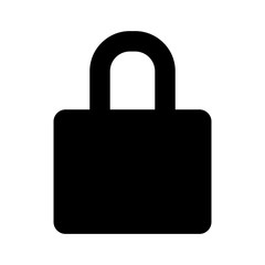 Data privacy lock icon. Black color. Perfect for backgrounds, backdrop, banner, sign, logo, icon symbol, label, poster and sticker.