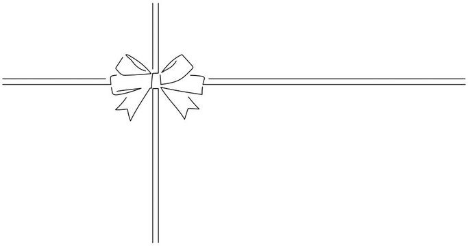 Christmas ribbon line drawing, animated illustration design. Christmas collection.
