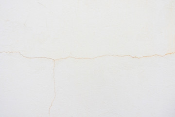 Old blank white grunge painted wall cracked structure texture background