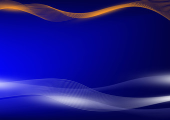 Fototapeta premium Abstract wave design Blue and orange color graphic background.