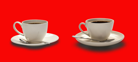 Image of coffee cup on colour background