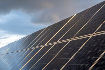 Obraz premium Solar panel with rain drops on it. Solar panel in rain.