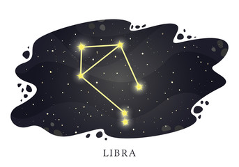 Astrological horoscope sign on night background. Vector illustration
