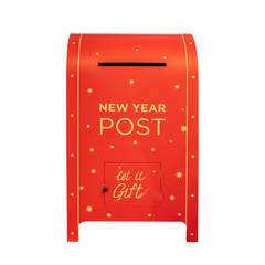 Postal service, delivery. New year post box . Traditional christmas, new year holiday celebration party. Happy new year. Retro new year post box, great design for any purposes.