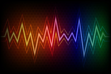 Abstract background with colorful waveform