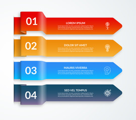 Infographic arrow elements. Vector template with 4 options.