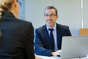 Executive woman having an interview for job position