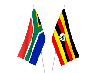 Republic of South Africa and Uganda flags