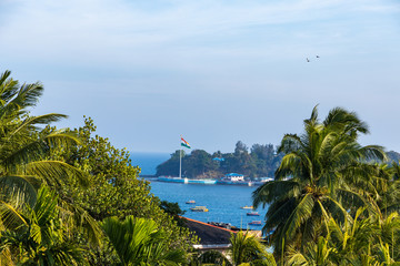 View of Flag point in Port Blair from the famous Cellular Jail. 