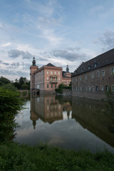 Moated castle with park landscape in the Rhineland