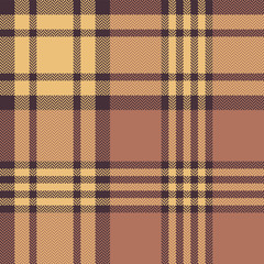 Autumn plaid seamless pattern. Herringbone tartan check plaid in maroon, warm yellow, and soft orange for flannel shirt, scarf, poncho, blanket, throw, or other modern fabric design.