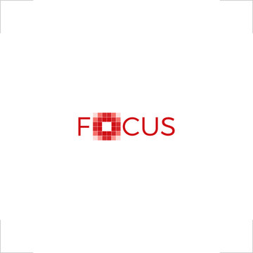 focus logo type pixel design